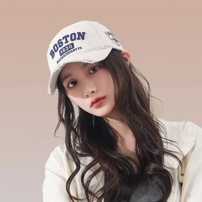 Women's Embroidered Baseball Cap with Duck Tongue Design — feature 1
