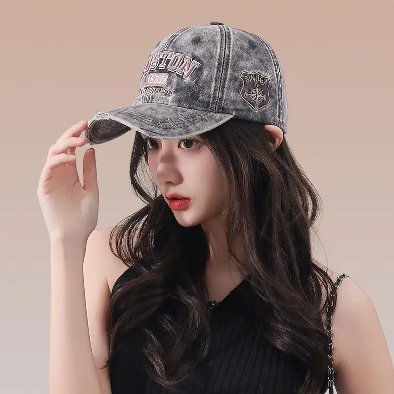 Women's Embroidered Baseball Cap with Duck Tongue Design — feature 11