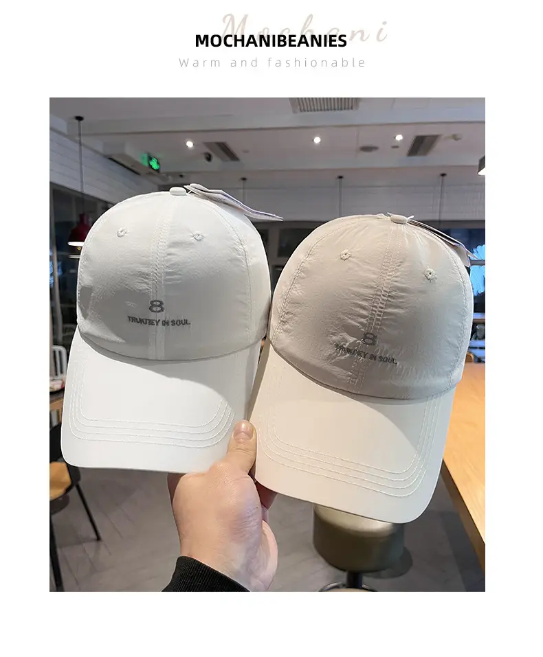 Women Baseball Cap Navy Blue Embroidered Summer — feature 1