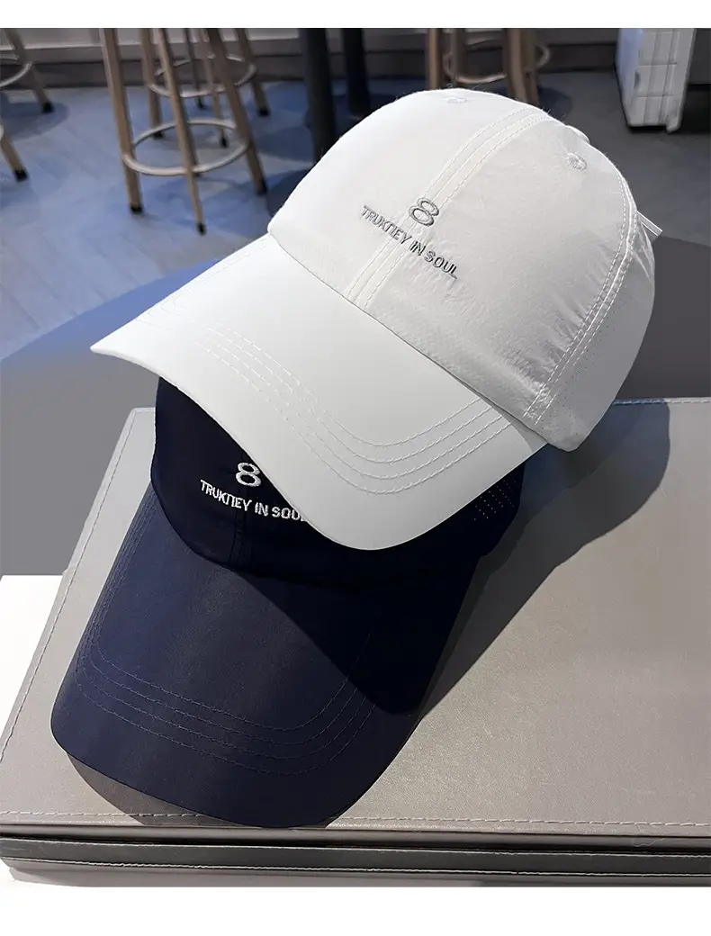 Women Baseball Cap Navy Blue Embroidered Summer — feature 5