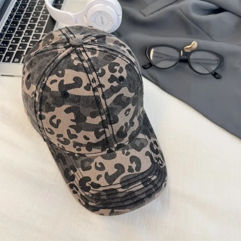 American Leopard Print Baseball Cap Women's Deep Brim - Image 4