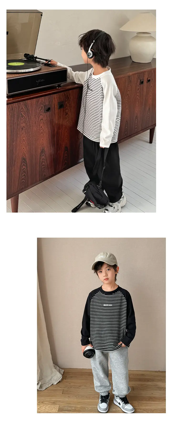 Haima Boys Striped Raglan T-Shirt Cotton Spring — feature 10