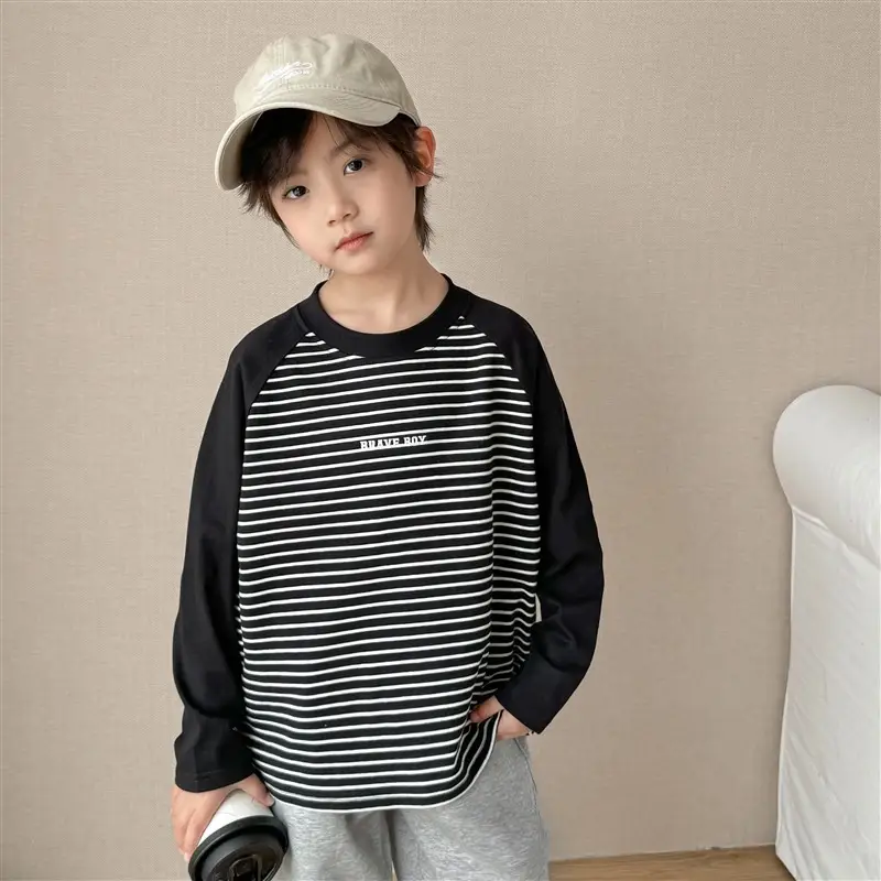Haima Boys Striped Raglan T-Shirt Cotton Spring - Image 2