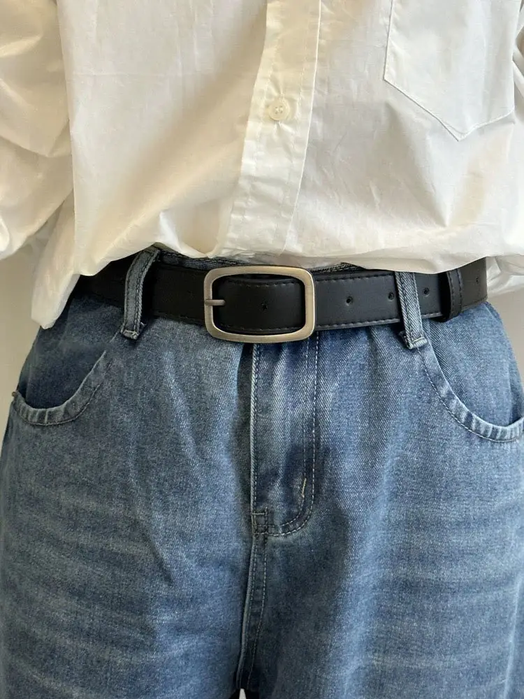 Wide Belt for Men Women Black Buckle Student Jeans — feature 10