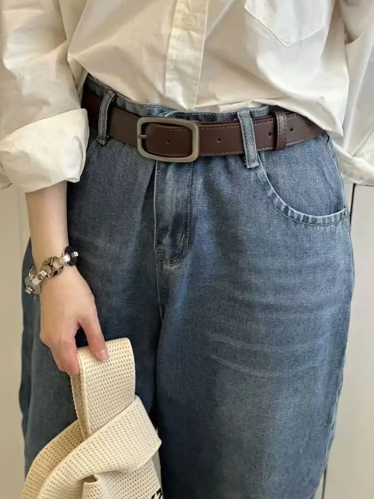 Wide Belt for Men Women Black Buckle Student Jeans — feature 11