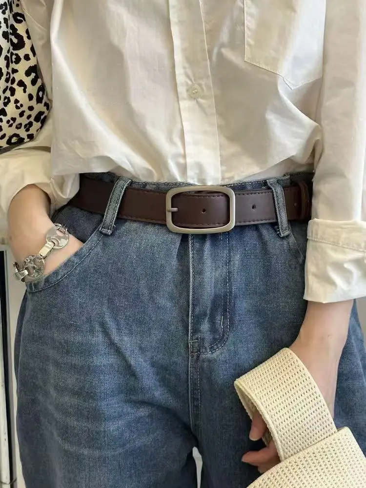Wide Belt for Men Women Black Buckle Student Jeans — feature 12