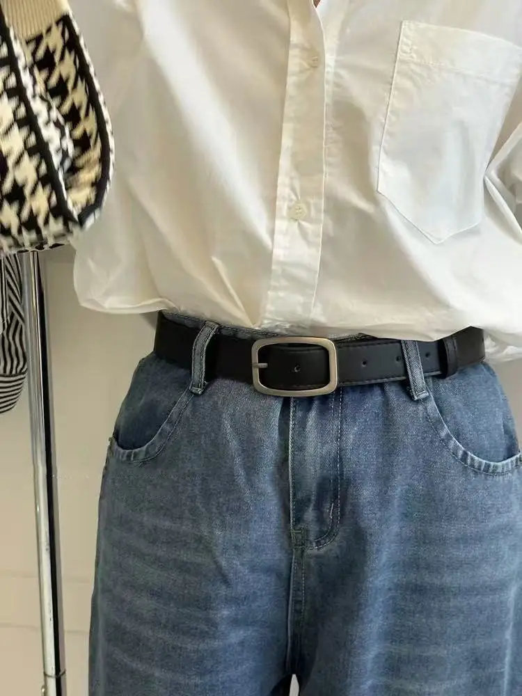 Wide Belt for Men Women Black Buckle Student Jeans — feature 14