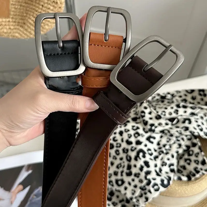 Wide Belt for Men Women Black Buckle Student Jeans — feature 2