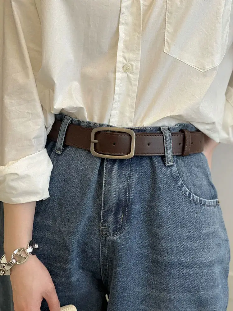 Wide Belt for Men Women Black Buckle Student Jeans — feature 5
