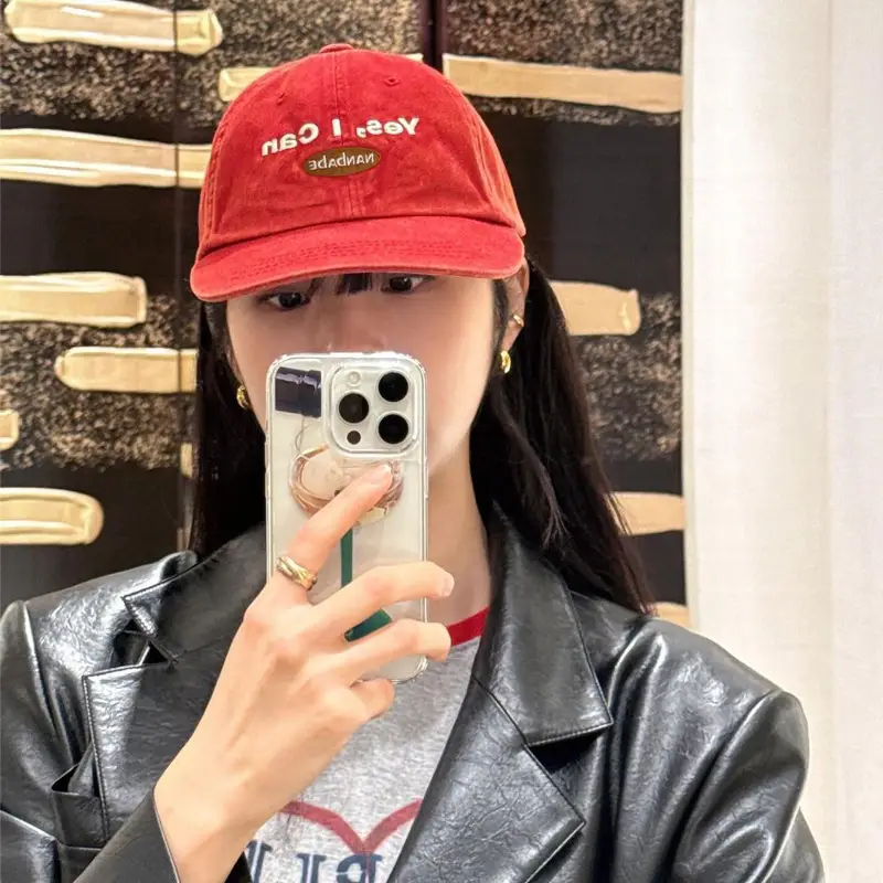 Women Korean Style Blue Baseball Cap with "Yes I Can" - Image 6