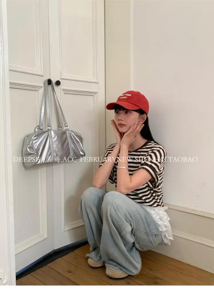 Women Korean Style Blue Baseball Cap with "Yes I Can" — feature 12