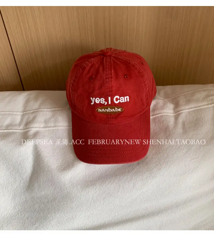 Women Korean Style Blue Baseball Cap with "Yes I Can" — feature 15