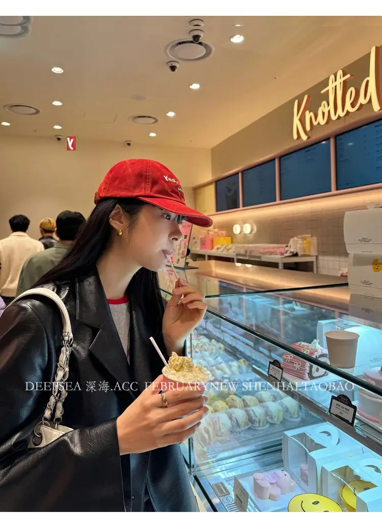 Women Korean Style Blue Baseball Cap with "Yes I Can" — feature 2