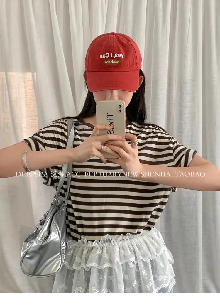 Women Korean Style Blue Baseball Cap with "Yes I Can" — feature 4