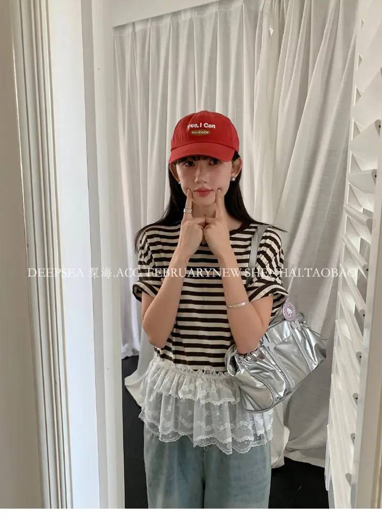 Women Korean Style Blue Baseball Cap with "Yes I Can" — feature 7