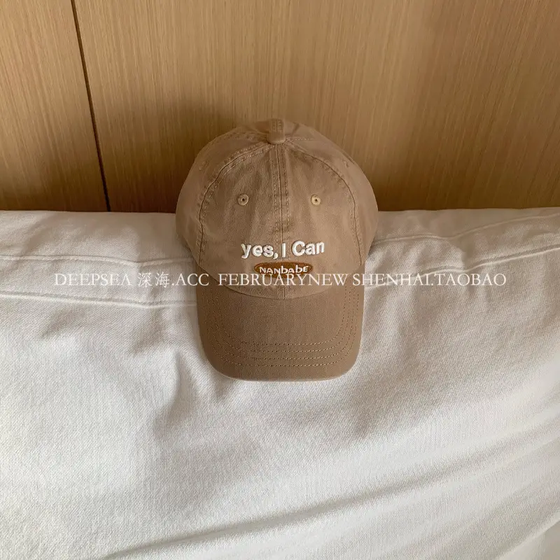 Women Korean Style Blue Baseball Cap with "Yes I Can" - Image 3