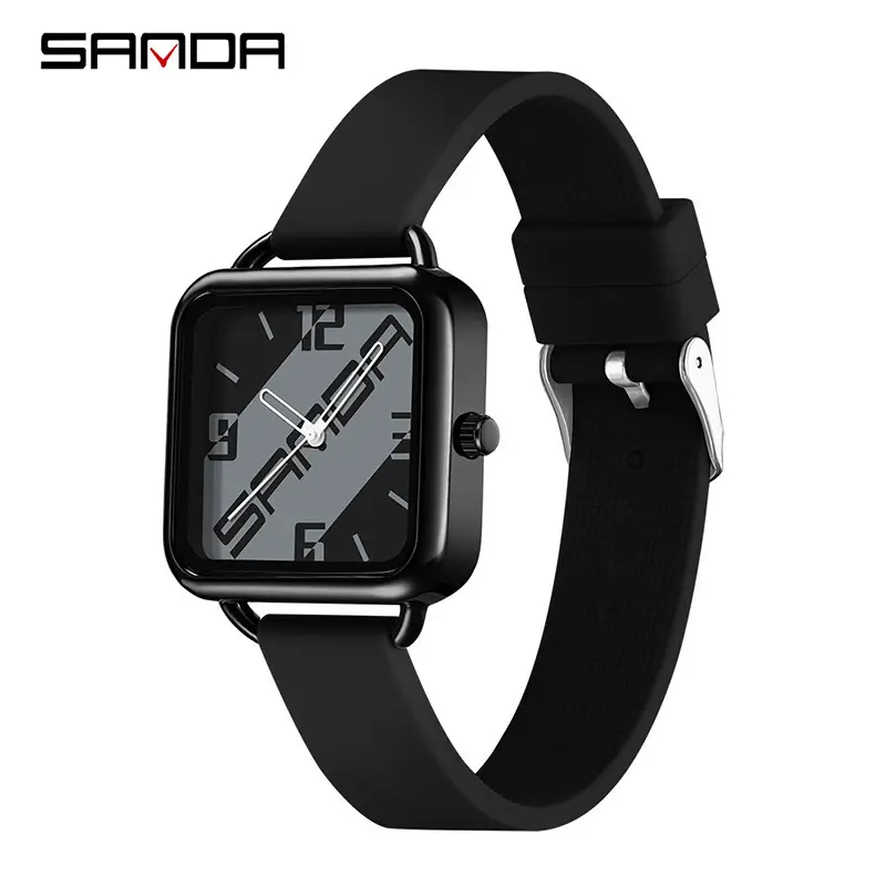 Sanda Green Silicone Analog Watch for Men Women Waterproof - Image 8