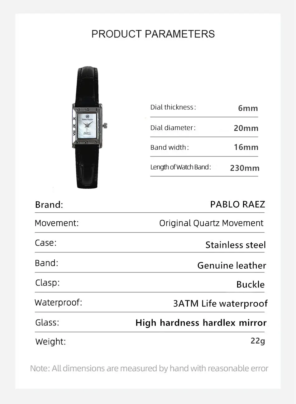 Simple Square Women's Watch Korean Style Quartz Niche Casual Elegant — feature 19