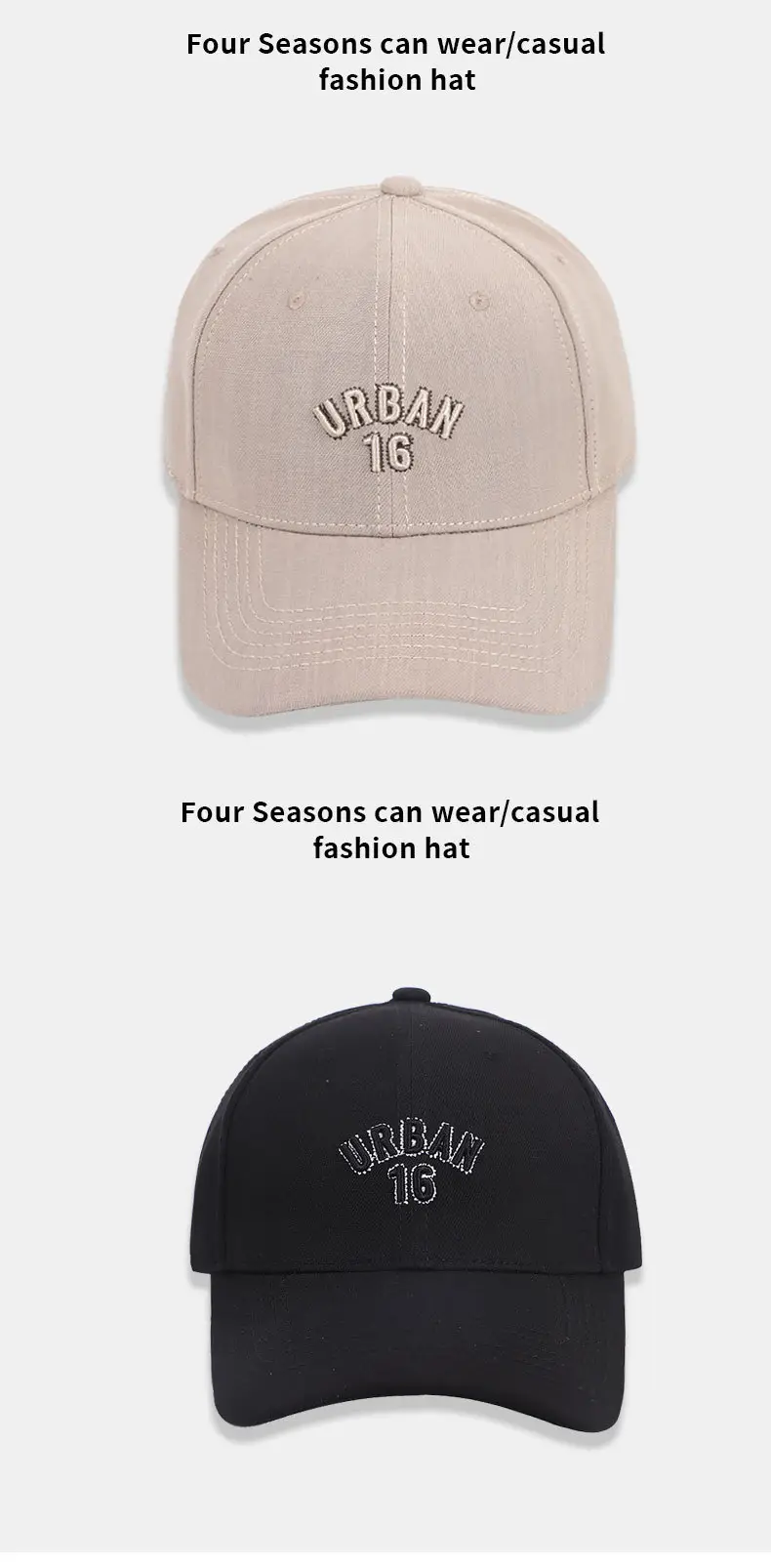 Grey Urban 16 Baseball Cap for Men Women — feature 11