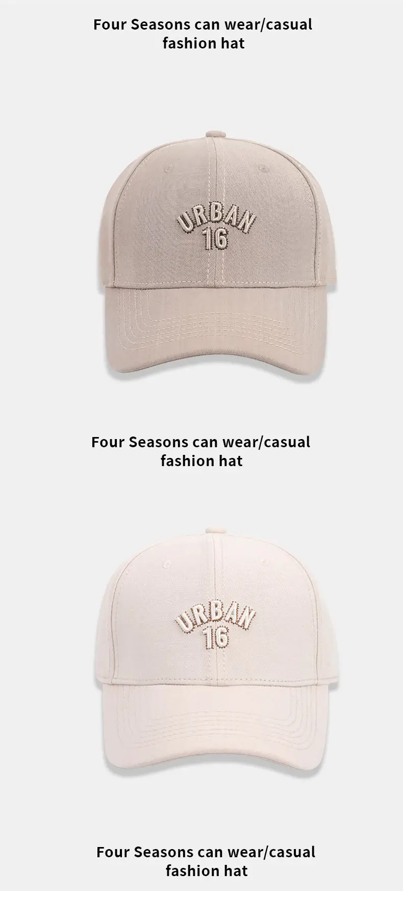 Grey Urban 16 Baseball Cap for Men Women — feature 13
