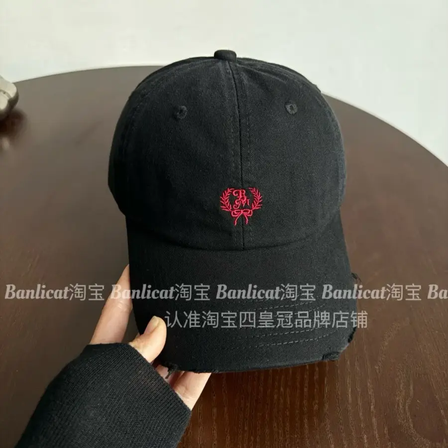 Women Red Embroidered Baseball Cap 2026 Korean Design - Image 8