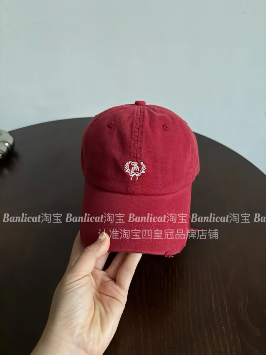 Women Red Embroidered Baseball Cap 2026 Korean Design — feature 13