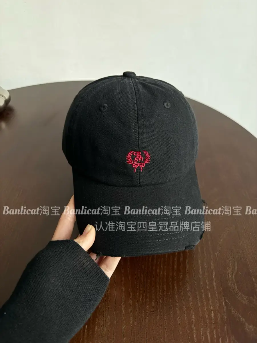 Women Red Embroidered Baseball Cap 2026 Korean Design - Image 2