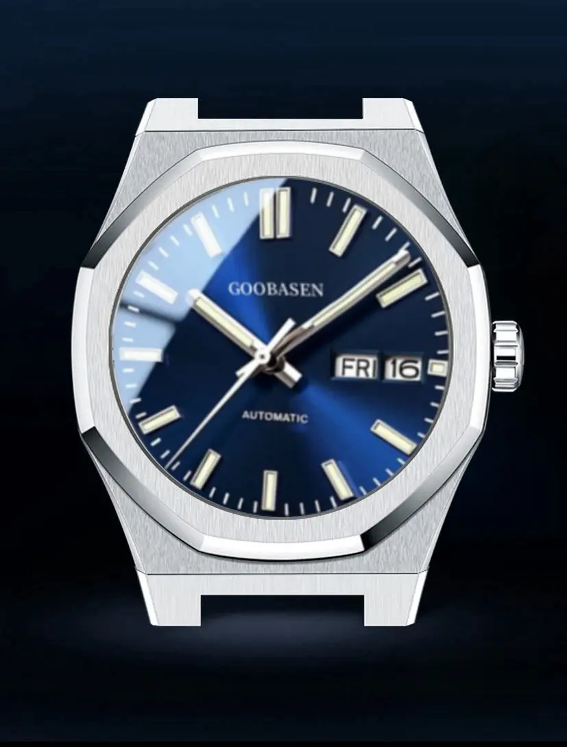 Guberson Men's Stainless Steel Analog Watch with Live Calendar — feature 10