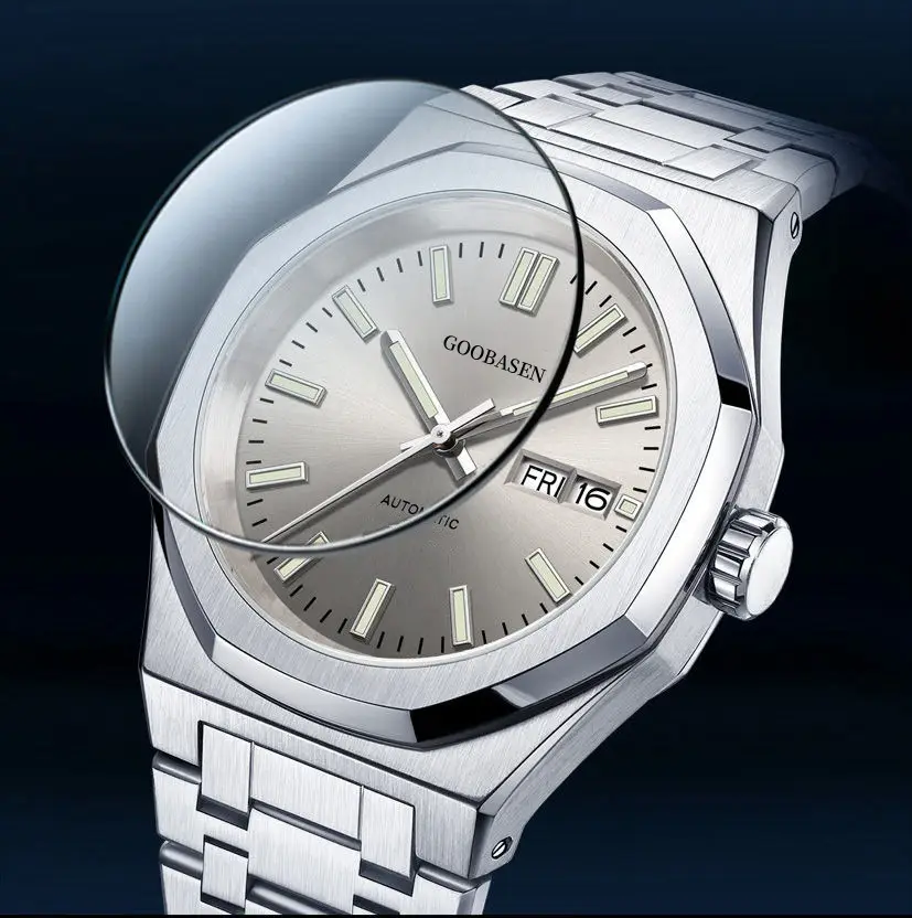 Guberson Men's Stainless Steel Analog Watch with Live Calendar — feature 15