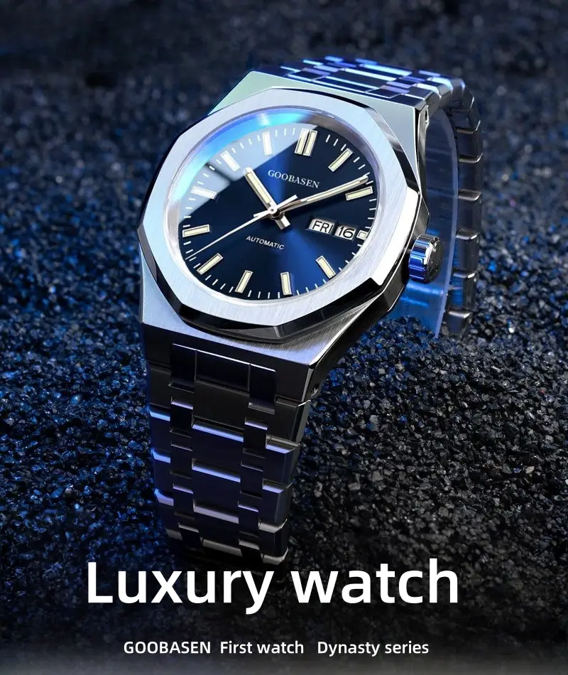 Guberson Men's Stainless Steel Analog Watch with Live Calendar — feature 20