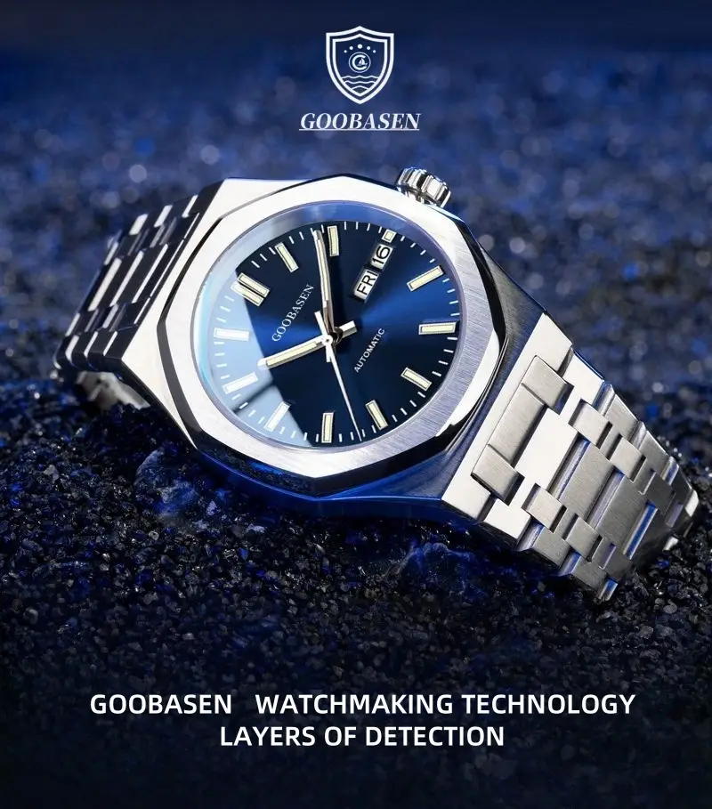 Guberson Men's Stainless Steel Analog Watch with Live Calendar — feature 23