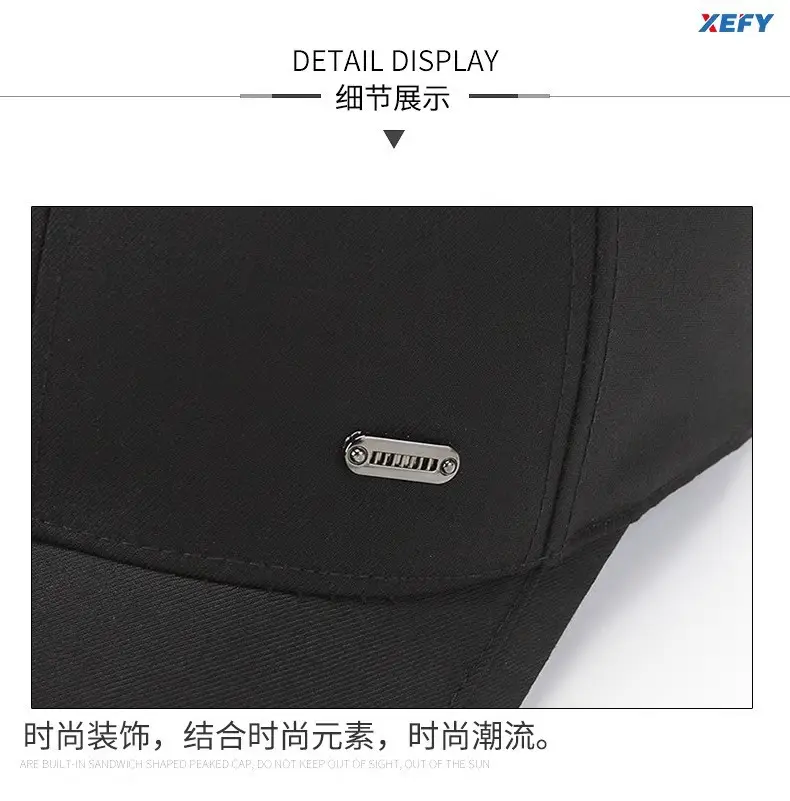 Black Baseball Cap for Men Women Elderly Outdoor Sports — feature 12