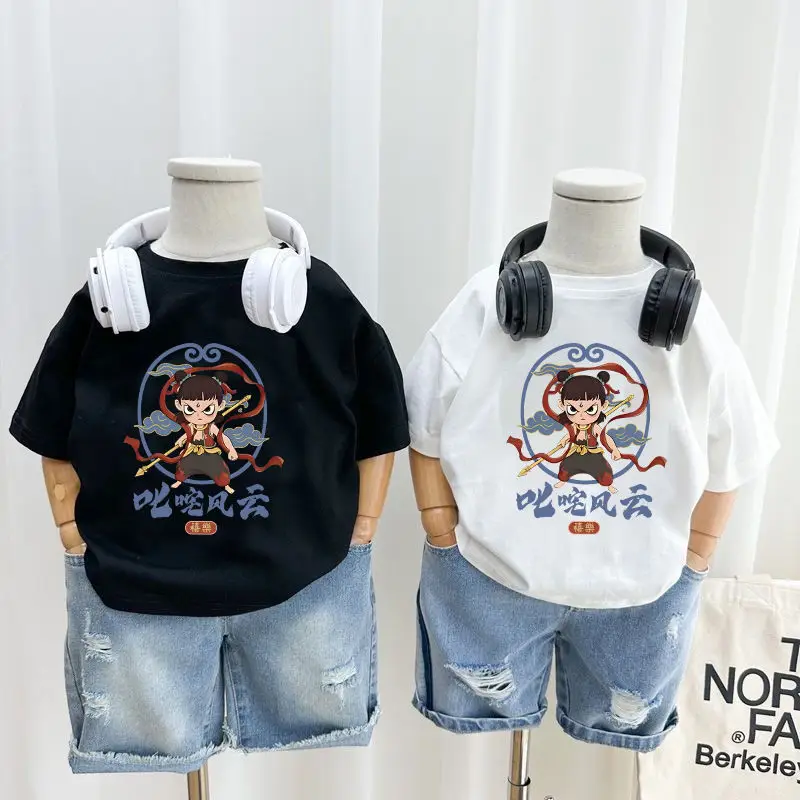 Boys Girls Cartoon T-Shirt Black 2025 Cotton — feature 7