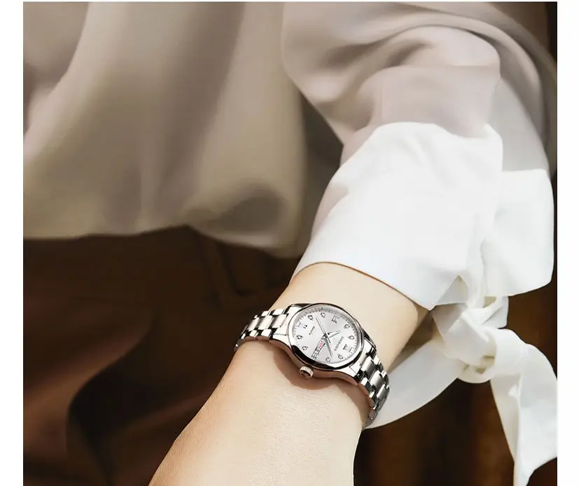 Guberson Women's Black Leather Watch with Live Broadcast Display — feature 15