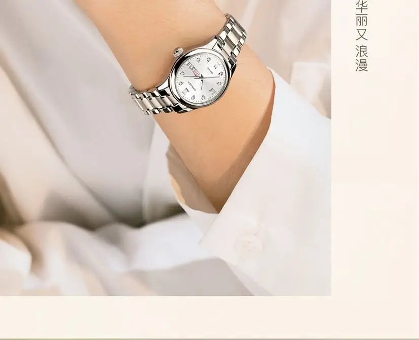 Guberson Women's Black Leather Watch with Live Broadcast Display — feature 7