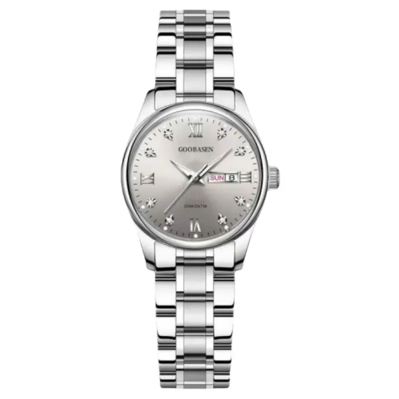 Guberson Women's Black Leather Watch with Live Broadcast Display - Image 2