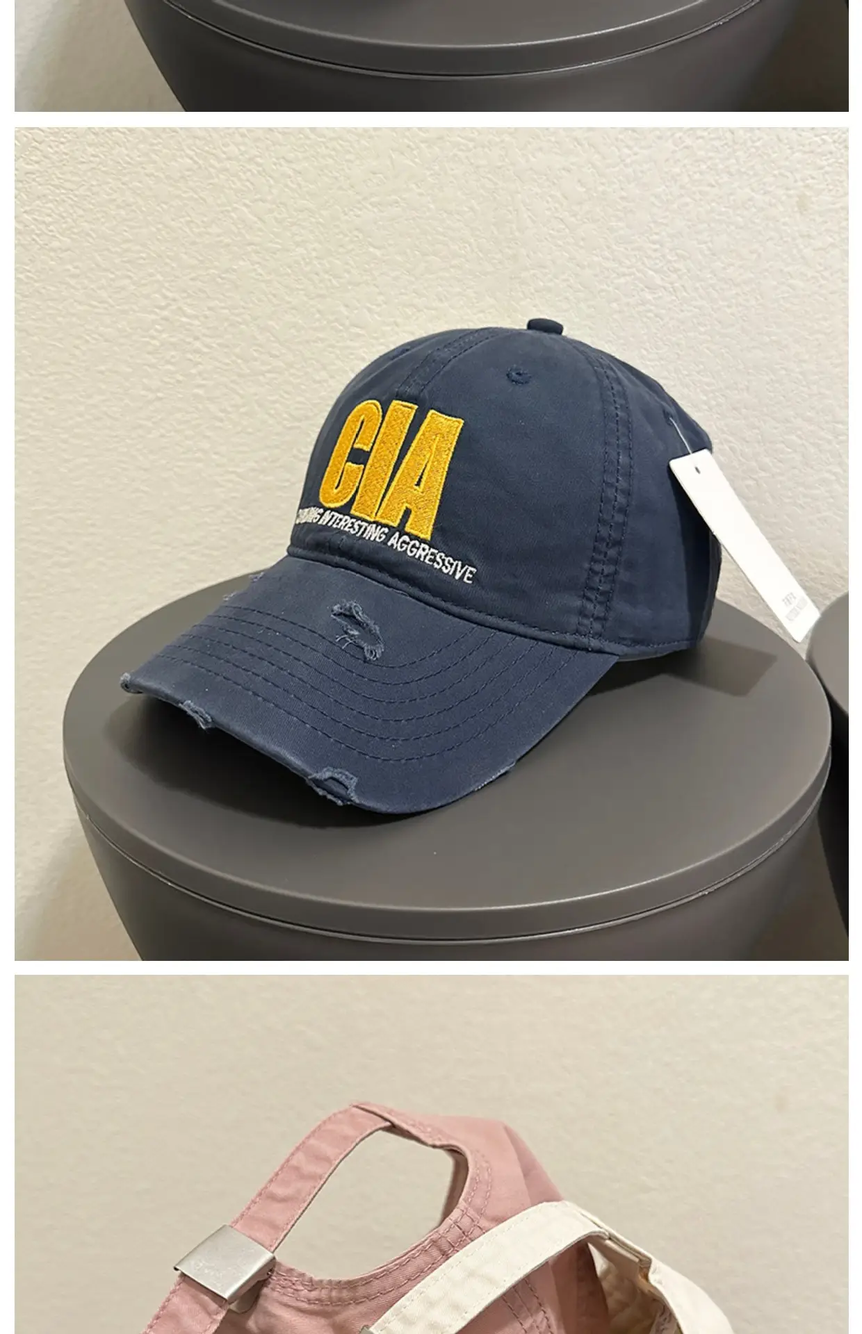 Purple GA Printed Women's Distressed Cap — feature 7