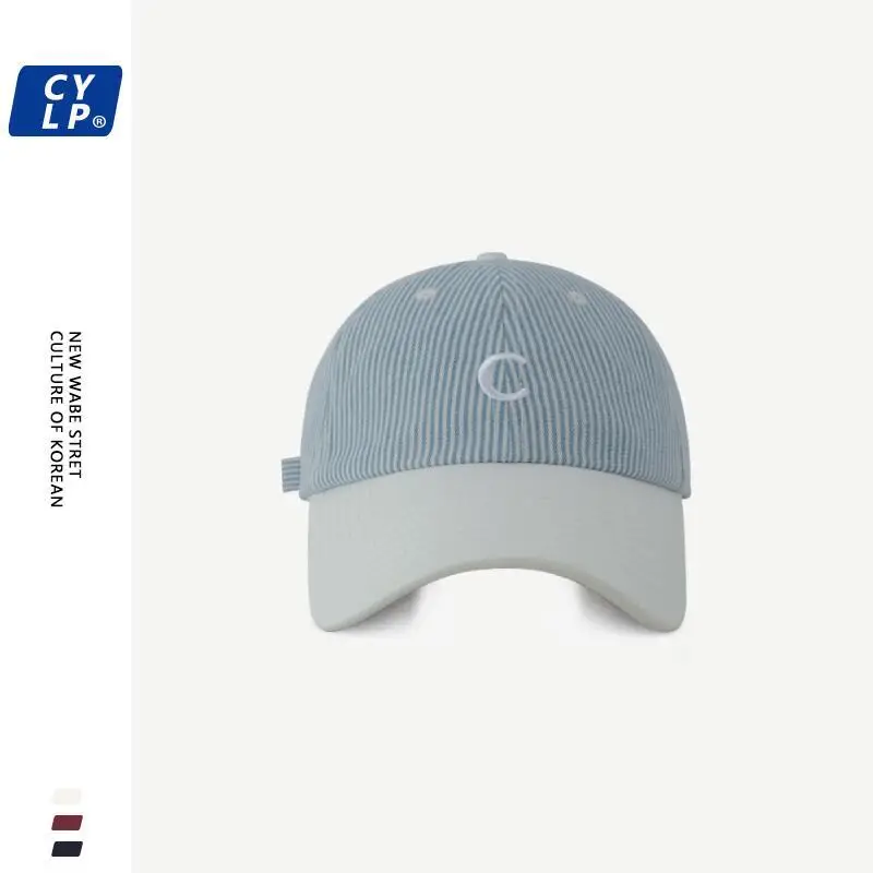 2025 Spring Striped Baseball Cap Women Red Gray Matching - Image 5