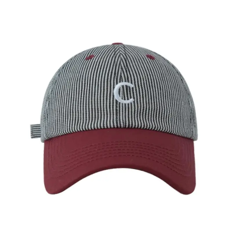 2025 Spring Striped Baseball Cap Women Red Gray Matching - Image 7