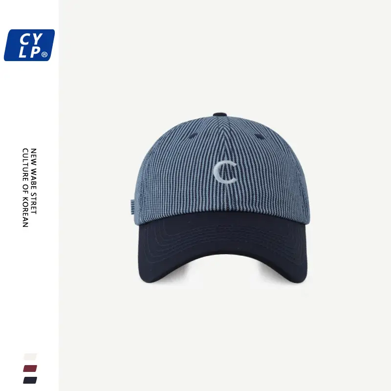 2025 Spring Striped Baseball Cap Women Red Gray Matching - Image 3