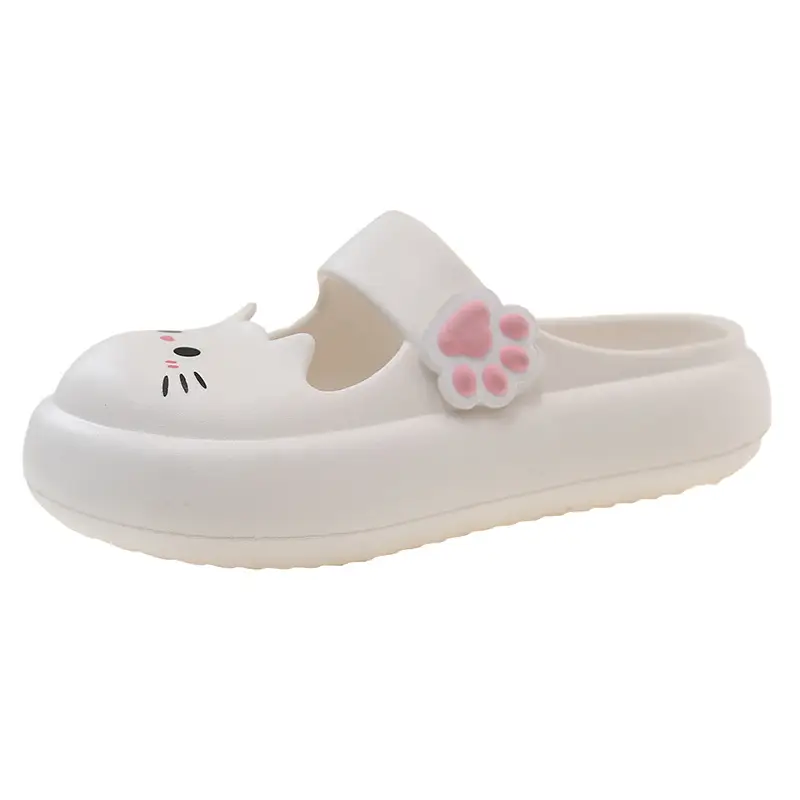 Mary Jane Sandals and Slippers Women's 2025 Summer New Style Outer Wear Cat Thick Sole Dung Slip-resistant Baotou Sandals and Slippers Trendy - Image 8