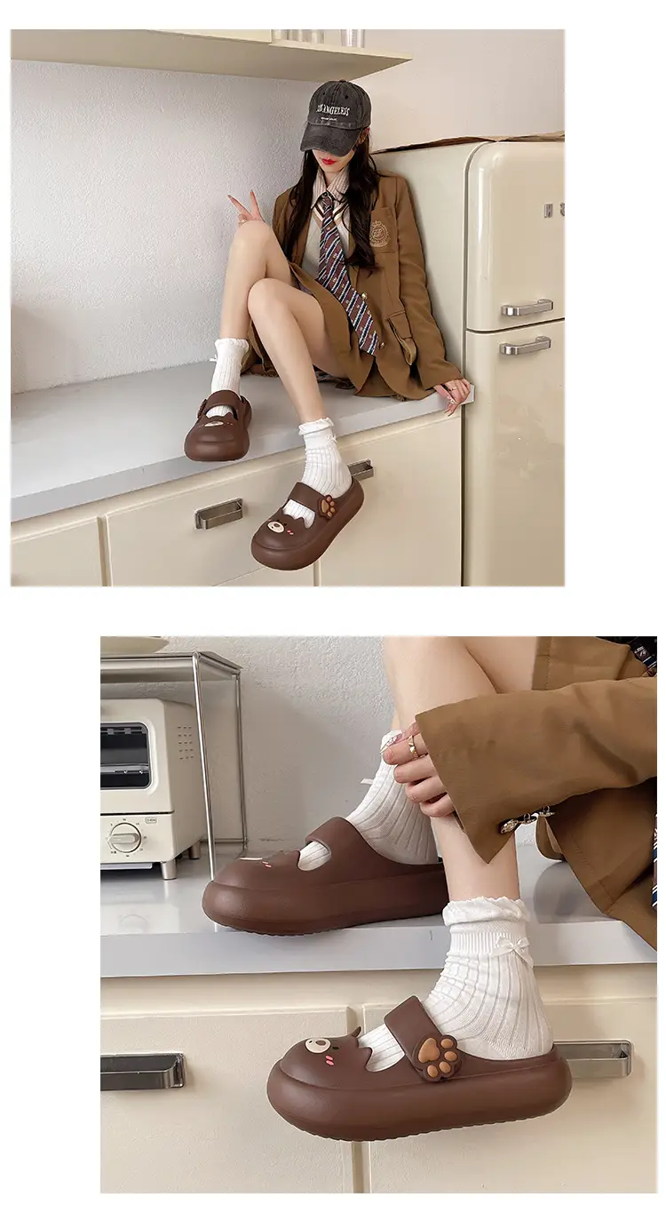 Mary Jane Sandals and Slippers Women's 2025 Summer New Style Outer Wear Cat Thick Sole Dung Slip-resistant Baotou Sandals and Slippers Trendy — feature 12