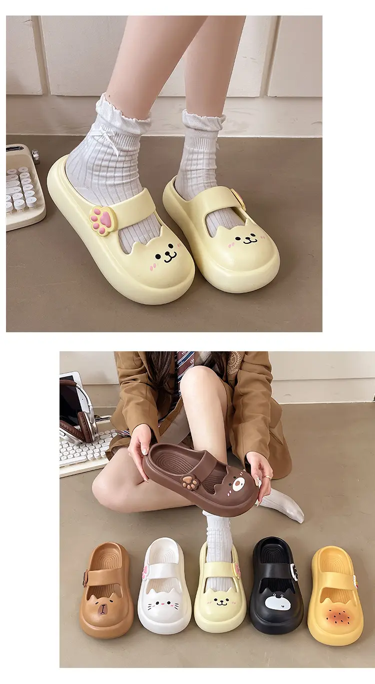 Mary Jane Sandals and Slippers Women's 2025 Summer New Style Outer Wear Cat Thick Sole Dung Slip-resistant Baotou Sandals and Slippers Trendy — feature 6