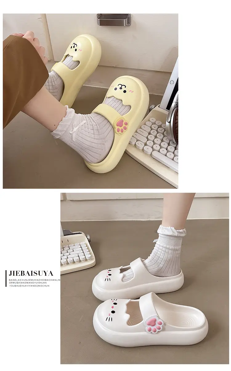 Mary Jane Sandals and Slippers Women's 2025 Summer New Style Outer Wear Cat Thick Sole Dung Slip-resistant Baotou Sandals and Slippers Trendy — feature 7