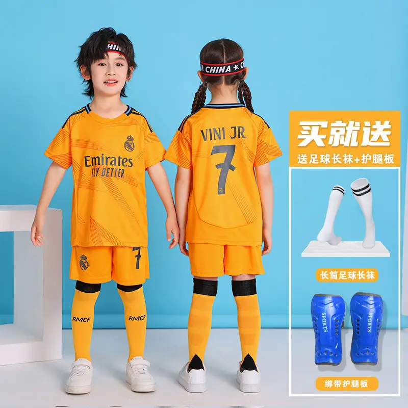 Children's Football Uniform suit Boys Messi Ronaldo Jersey Primary School Girls Class Competition Training Team Uniform Printing