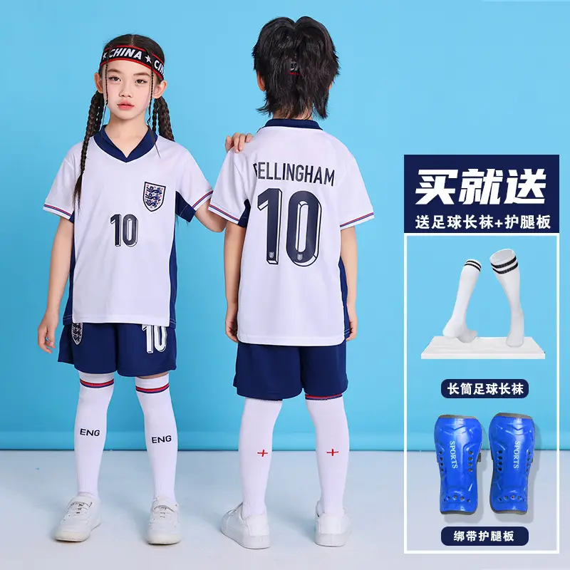 Children's Football Uniform suit Boys Messi Ronaldo Jersey Primary School Girls Class Competition Training Team Uniform Printing