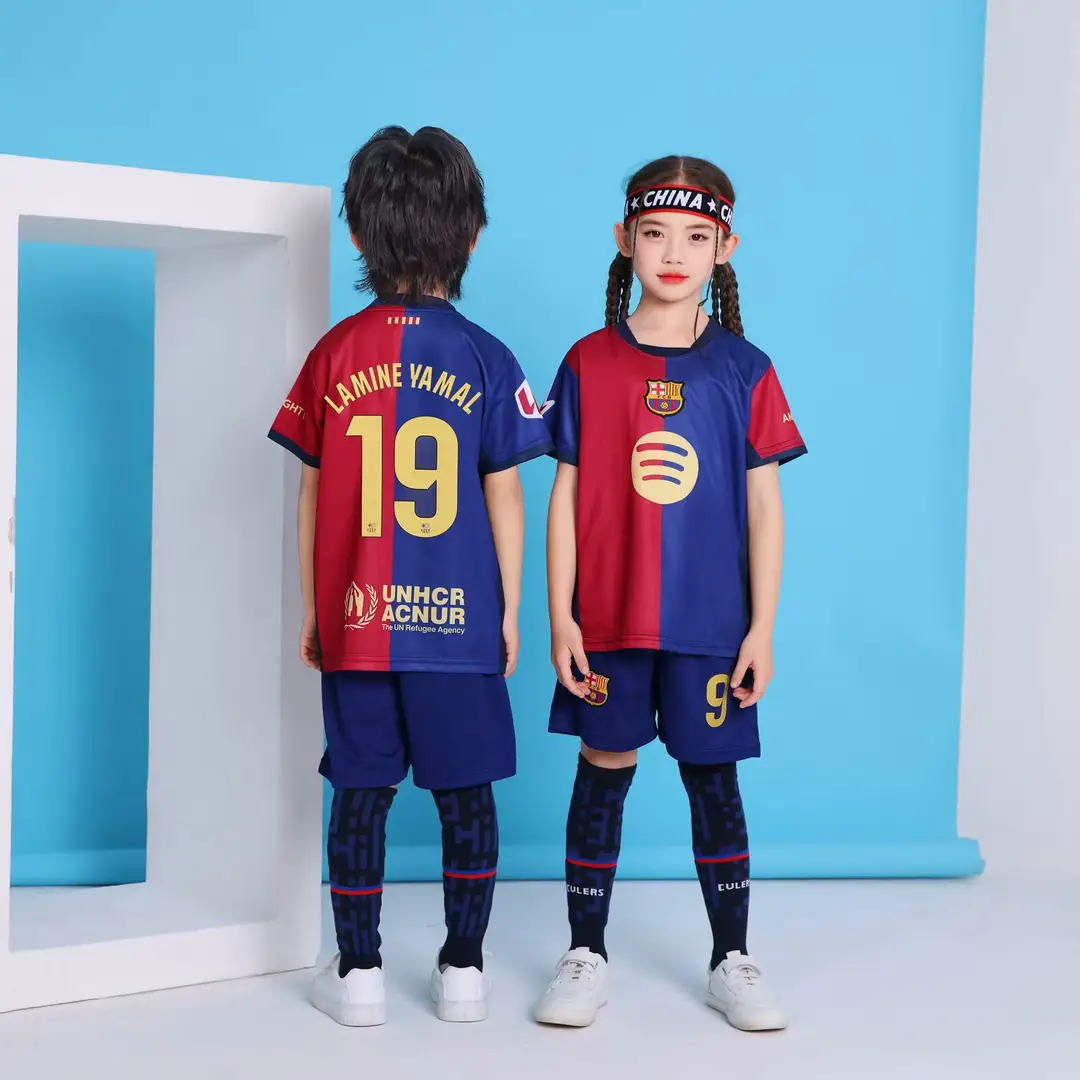 Children's Football Uniform suit Boys Messi Ronaldo Jersey Primary School Girls Class Competition Training Team Uniform Printing