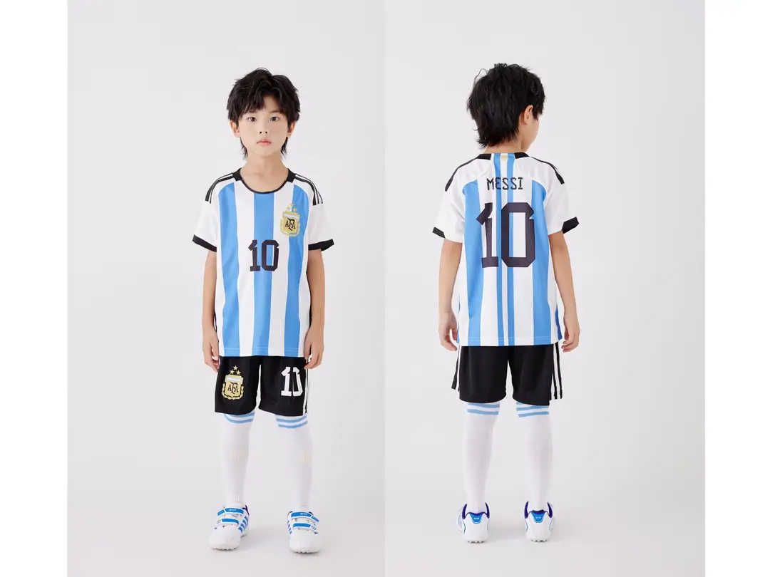 Children's Football Uniform suit Boys Messi Ronaldo Jersey Primary School Girls Class Competition Training Team Uniform Printing