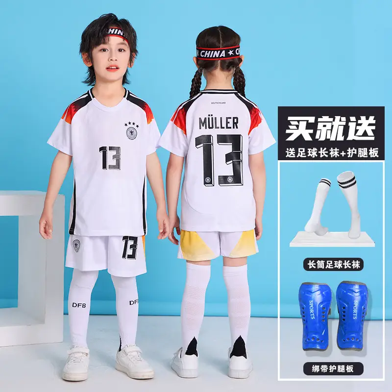 Children's Football Uniform suit Boys Messi Ronaldo Jersey Primary School Girls Class Competition Training Team Uniform Printing