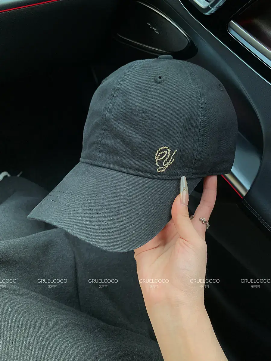 Women Korean Style Washed Embroidered Cap 2026 - Image 3